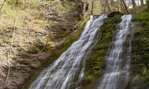 A waterfall