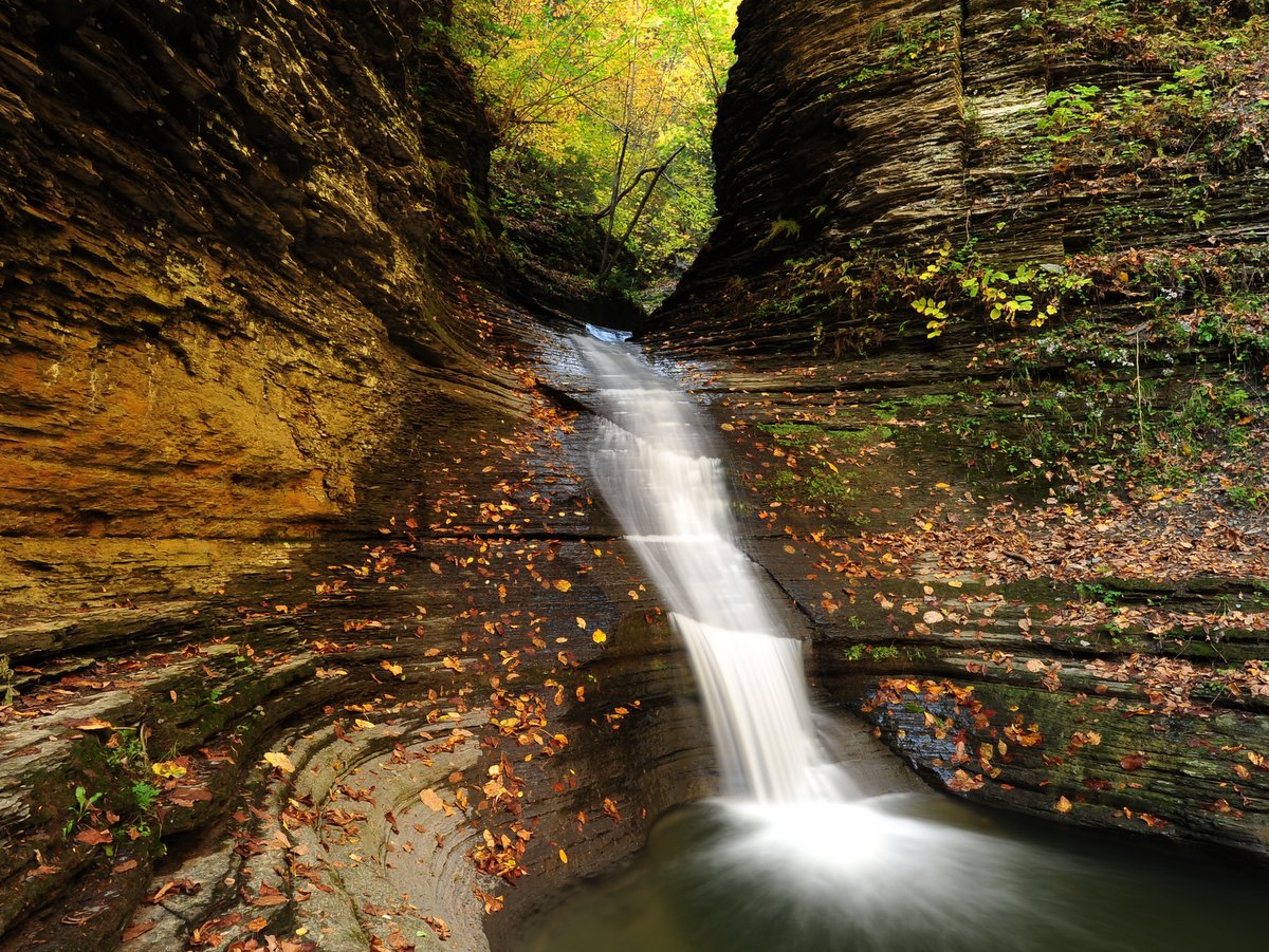 A waterfall and gorge