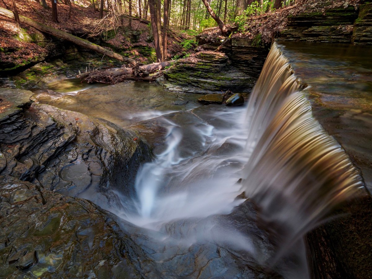 A small cascading waterfall