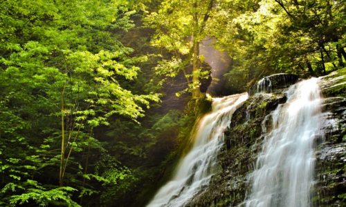 The top of a waterfall